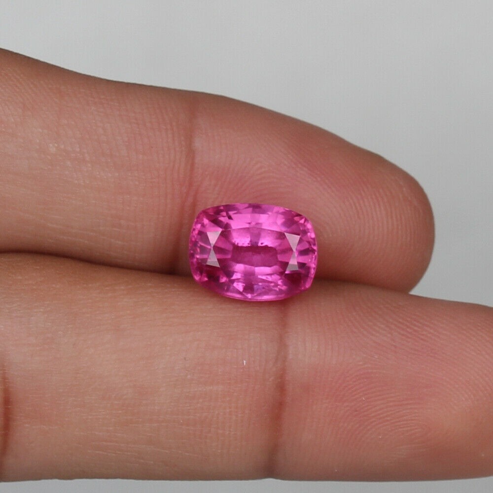 Genuine Cushion Cut Pink Sapphire Natural Loose Gemstone VVS Ceylon 5.80 Ct