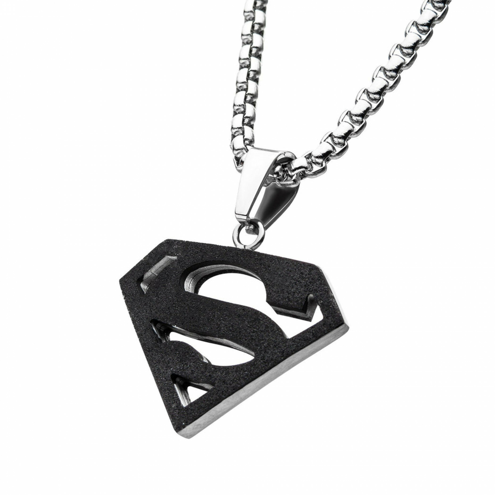 DC Comics Superman Steel Pendant Necklace Black