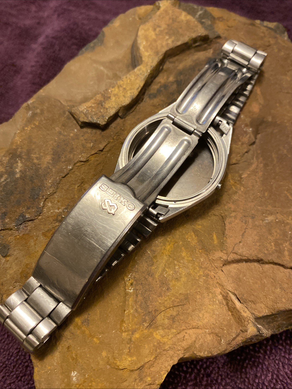 Vintage Men’s Seiko Japan-Z 18mm Stainless Watch Band & 36 mm Case Z144 Ends