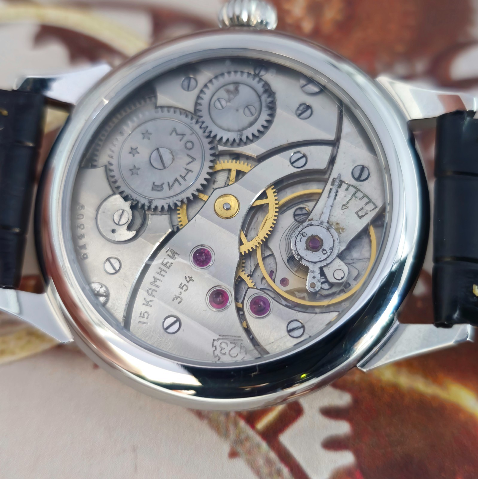 Vintage Watch USSR Marriage 3601 Silver Dial Wristwatch Mechanical 1954 year