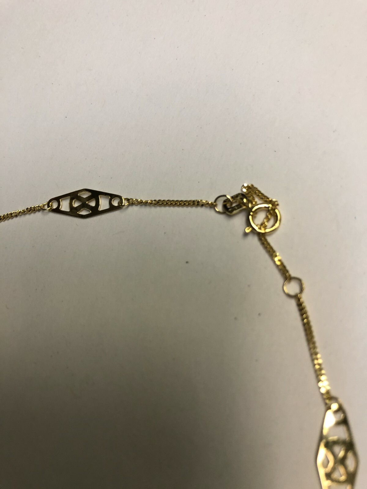 14kt 9″-10″ Yellow Gold Adjustable Twisted Bar Fancy Anklet Bracelet 1.4grms