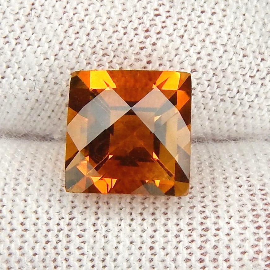 2.5ct VVS Vivid Orange Citrine Natural Earth Mined Unheated Faceted Princess