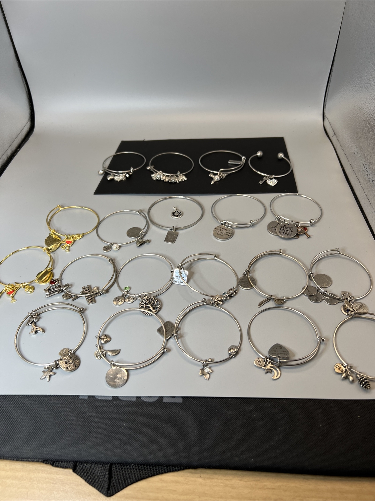 20- Bangle Bracelets w/Charms (11-C&B “Christopher & Banks” & 7 Un-Marked) M2164