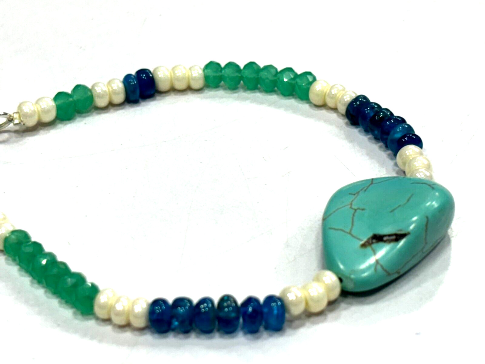 MULTI ROUNDELLE STONE WITH TUMBLED GEMSTONE BEADS 7″INCH 1 BRACELET