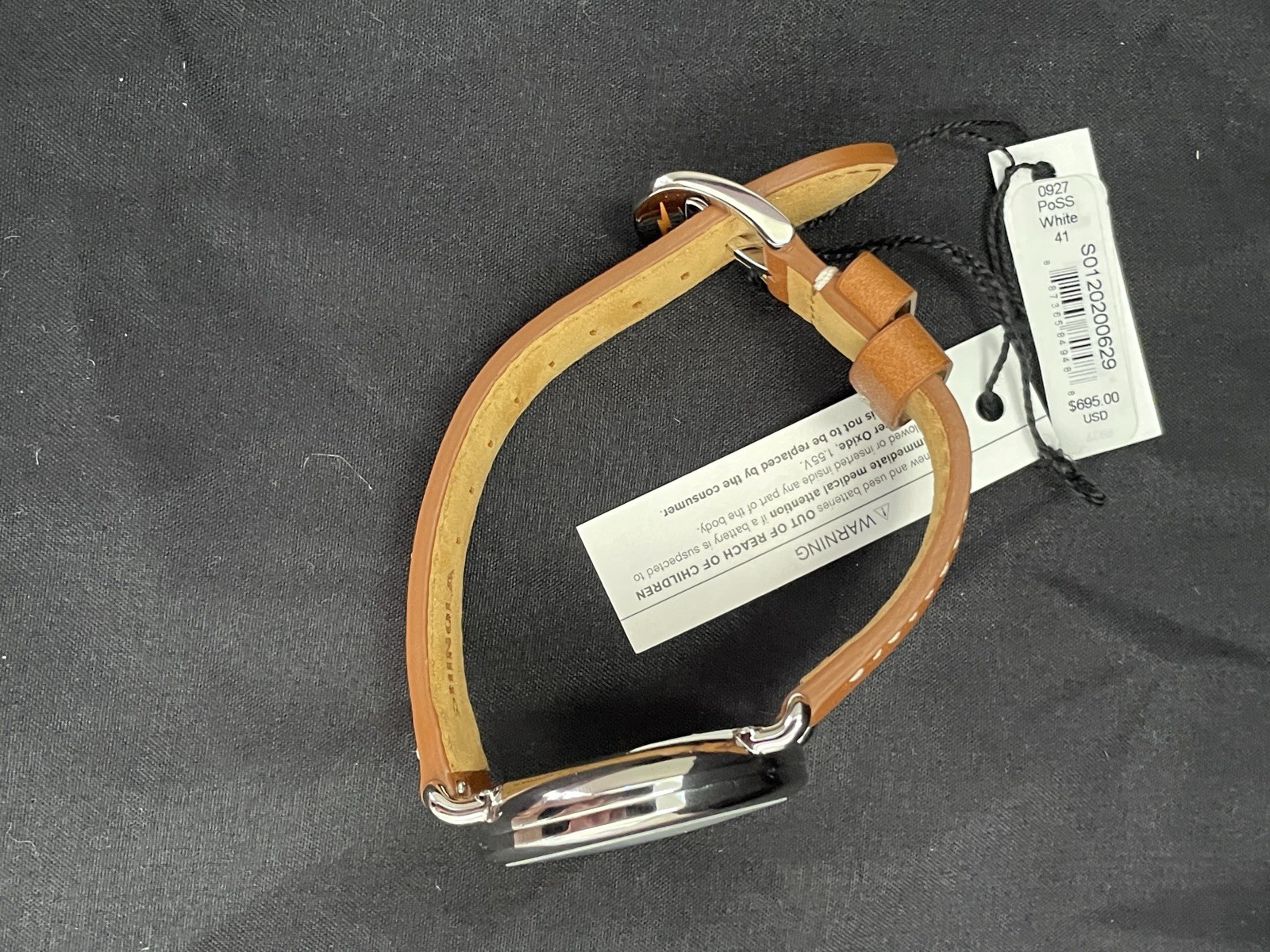 Men’s Shinola Runwell Argonite 1069 Cream Dial Brown Strap Quartz Watch 47mm NWT