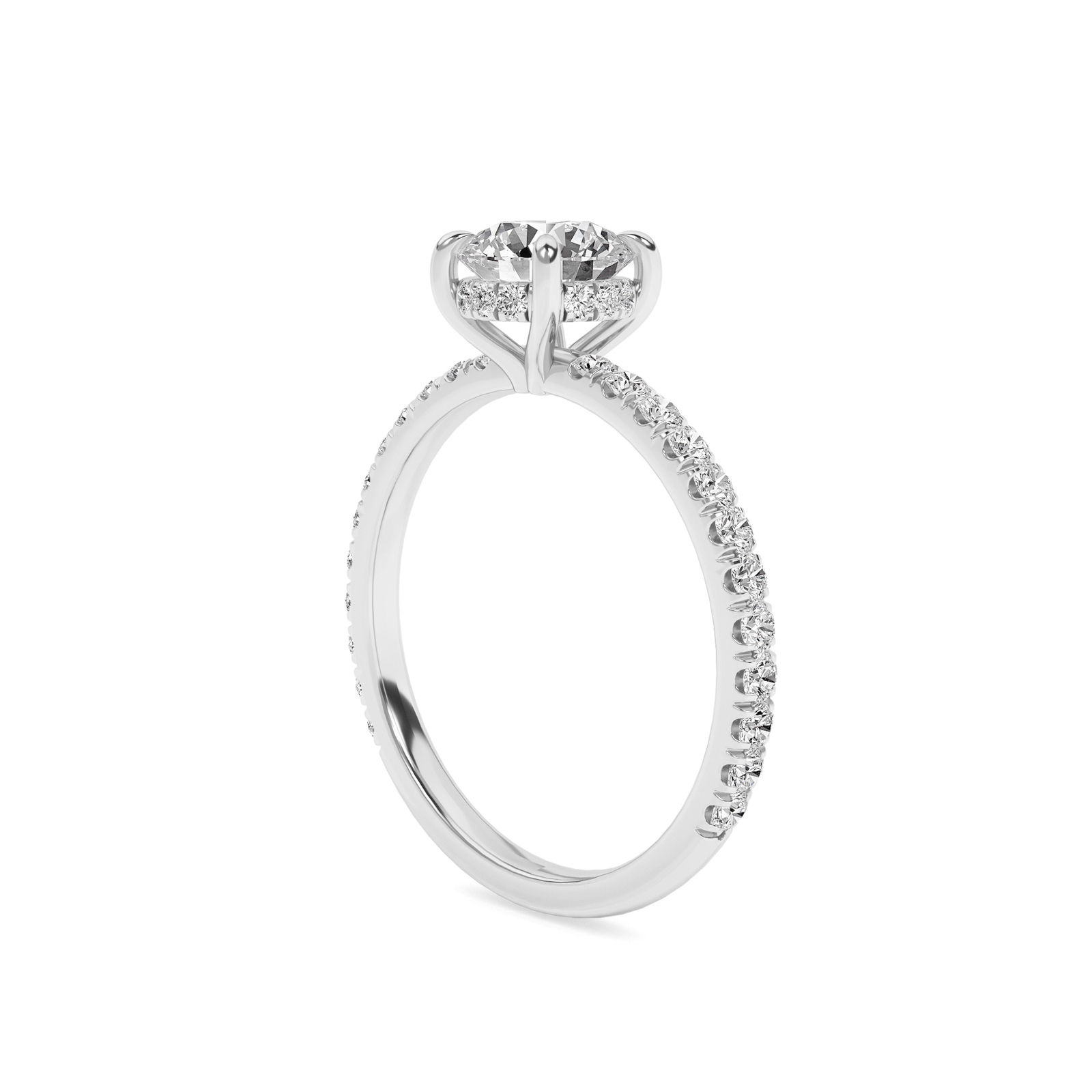 2.4Ctw Moissanite Eternity Solitaire Engagement Ring 925/10K/14K Gold