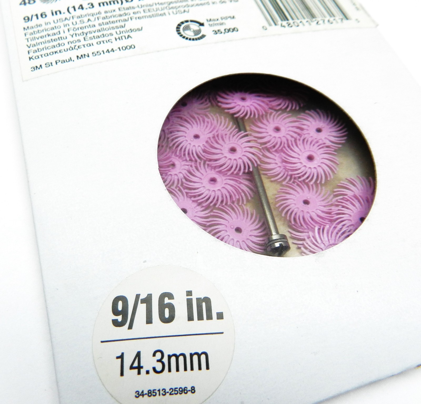 3m Radial Bristle Discs Pink Pumice Pre-Polish Semi Finishing 9/16″ Pack of 48