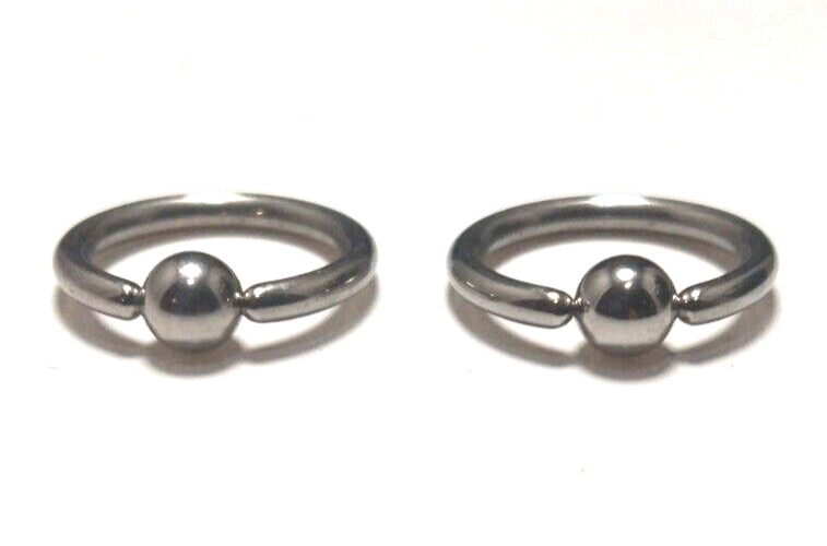 Pair 14g 3/8 Inch Diameter 4mm ball Prince Albert Genital Sack Nipple Rings Sexy