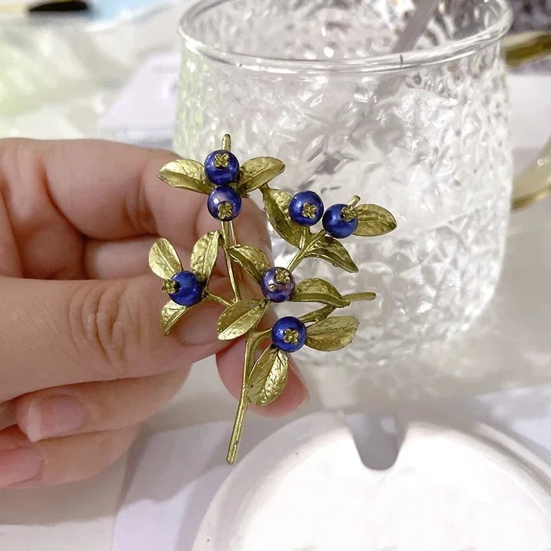 Plant Brooch Green Pearl Pin Corsage Accessories Ladies Delicate Jewelry Gifts