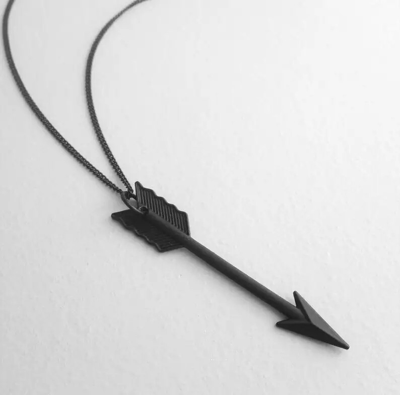 Fashion Jewelry Gold Silver Or Black Arrow Pendant Long Necklace 522