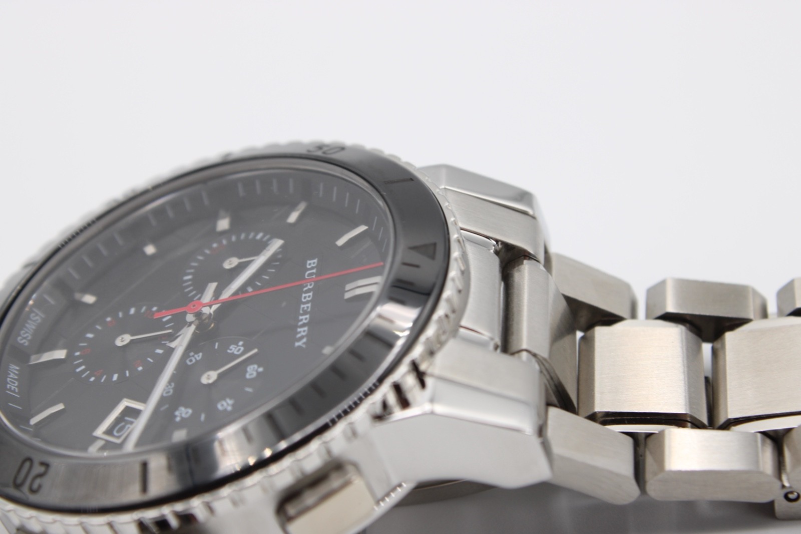 BURBERRY THE CITY BU9380 Stainless Steel Black Dial Chronograph Men’s Watch