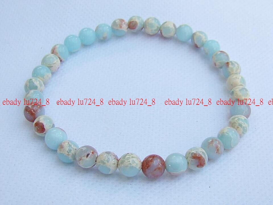 Natural Fashion Shoushna Stone 6mm Beads Round Gemstone Elastic Bracelet 7.5″