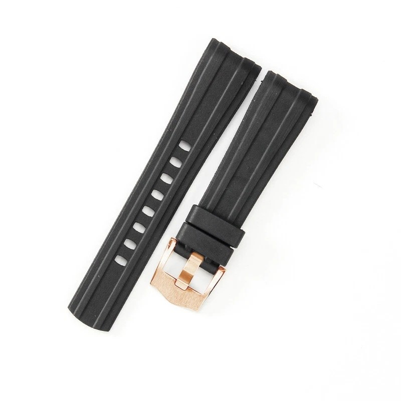 Premium Waterproof Rubber Silicone Watch Band Strap Curved End for O.mega 20mm