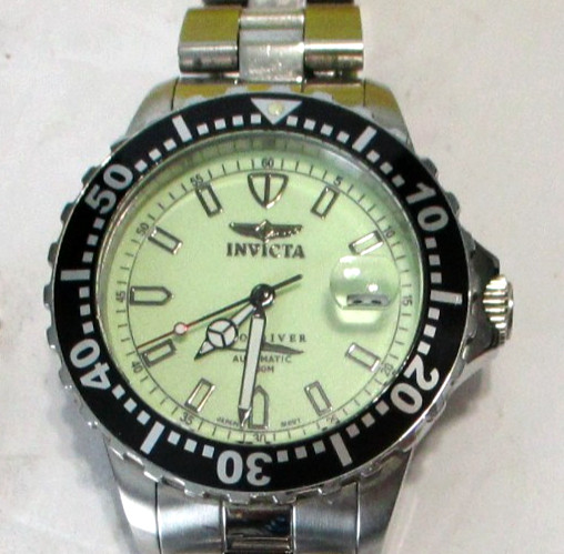 Invitca Watch Pro Diver, 6027, automatic, 200M, Flame-Fusion Crystal