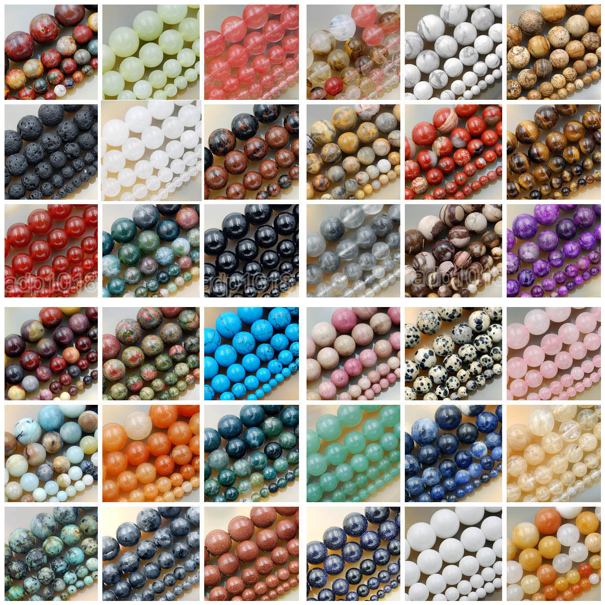 Natural Gemstone Smooth Round Loose Beads 15″ 4mm 6mm 8mm 10mm 12mm