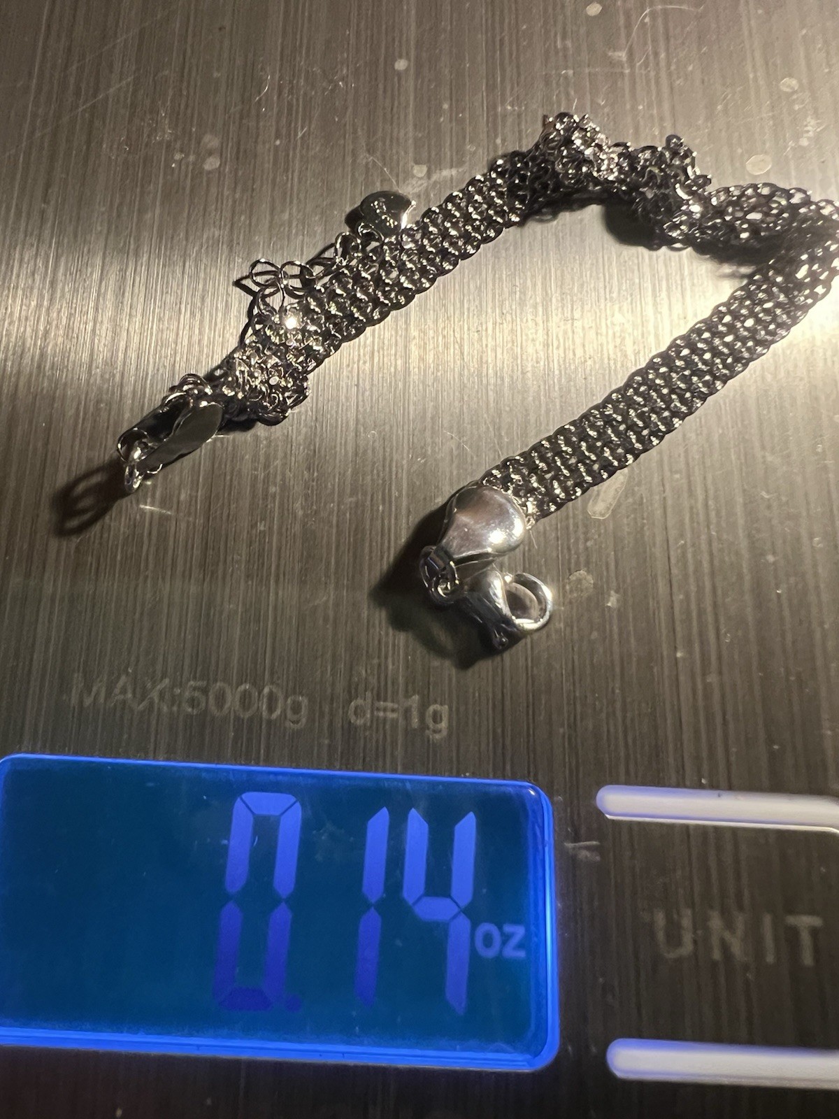 New Silver Marked 925 Mesh Bracelet Lobster Clasp 6.5” Extends 8.5”