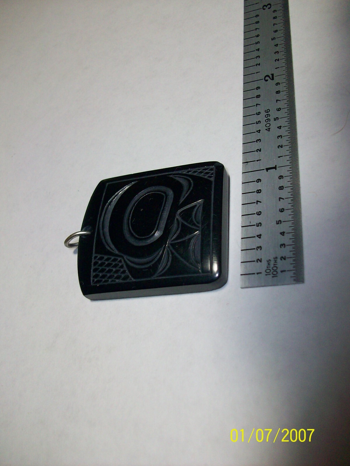 Northwest Coast DENNY DIXON Haida Hand Carved Argillite pendant