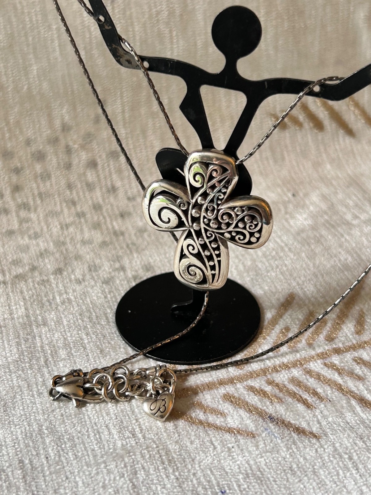 brighton love affair reversible cross necklace pendant 16+2″