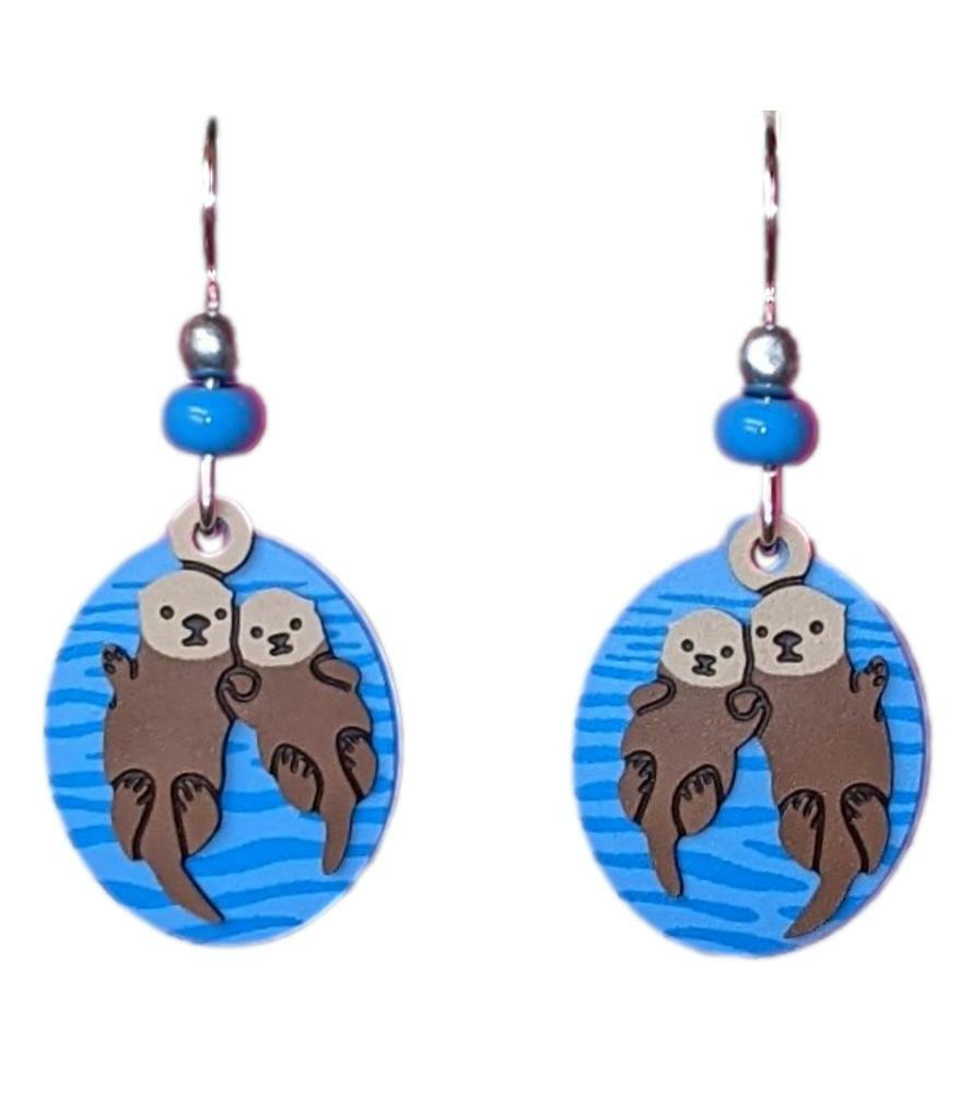 MAMA & BABY OTTER Hypo-Allergenic Earrings, Sterling Silver Plated by Sienna Sky