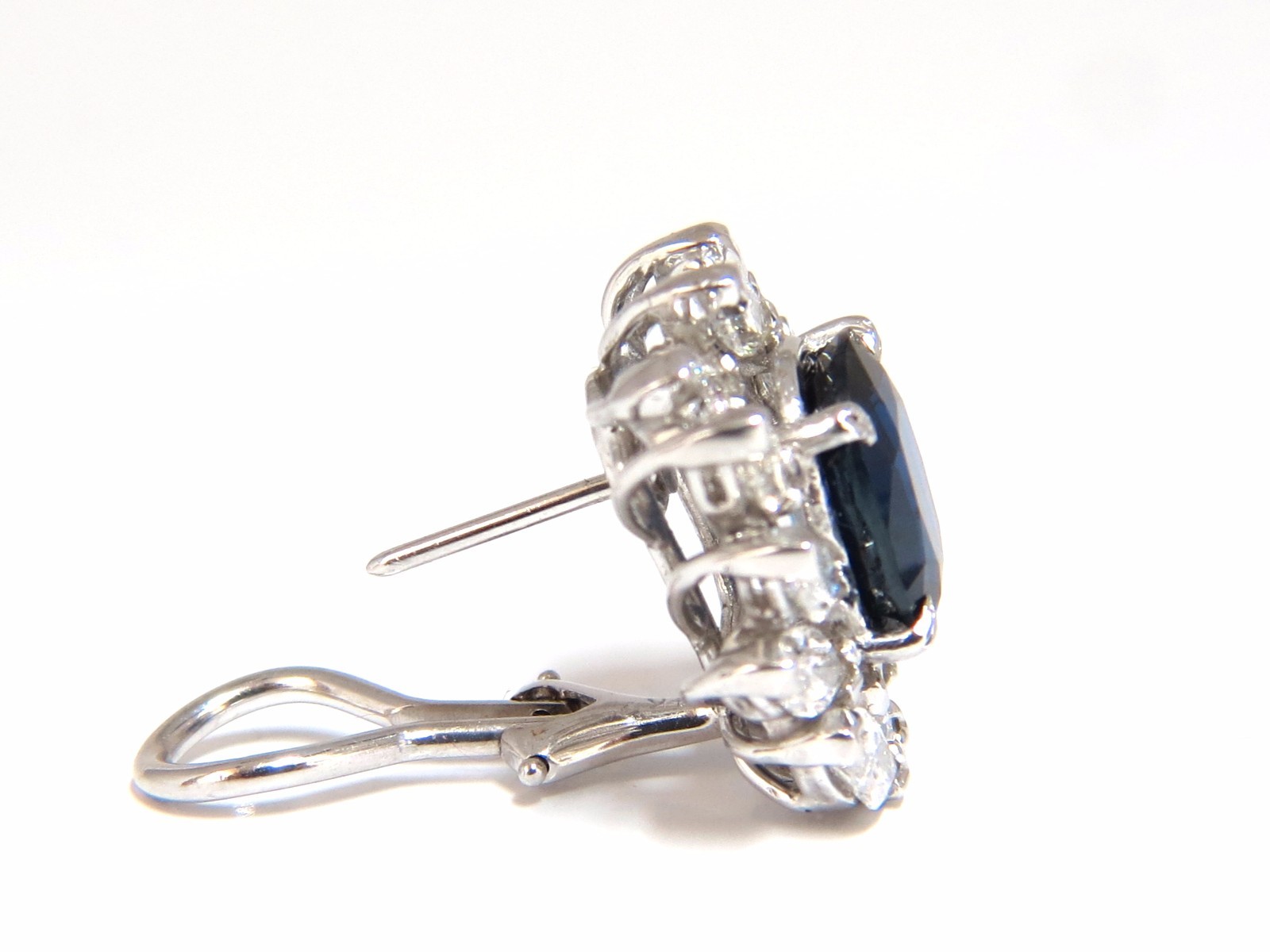 GIA Certified 11.16ct Natural Royal Blue sapphire diamond earrings Platinum+