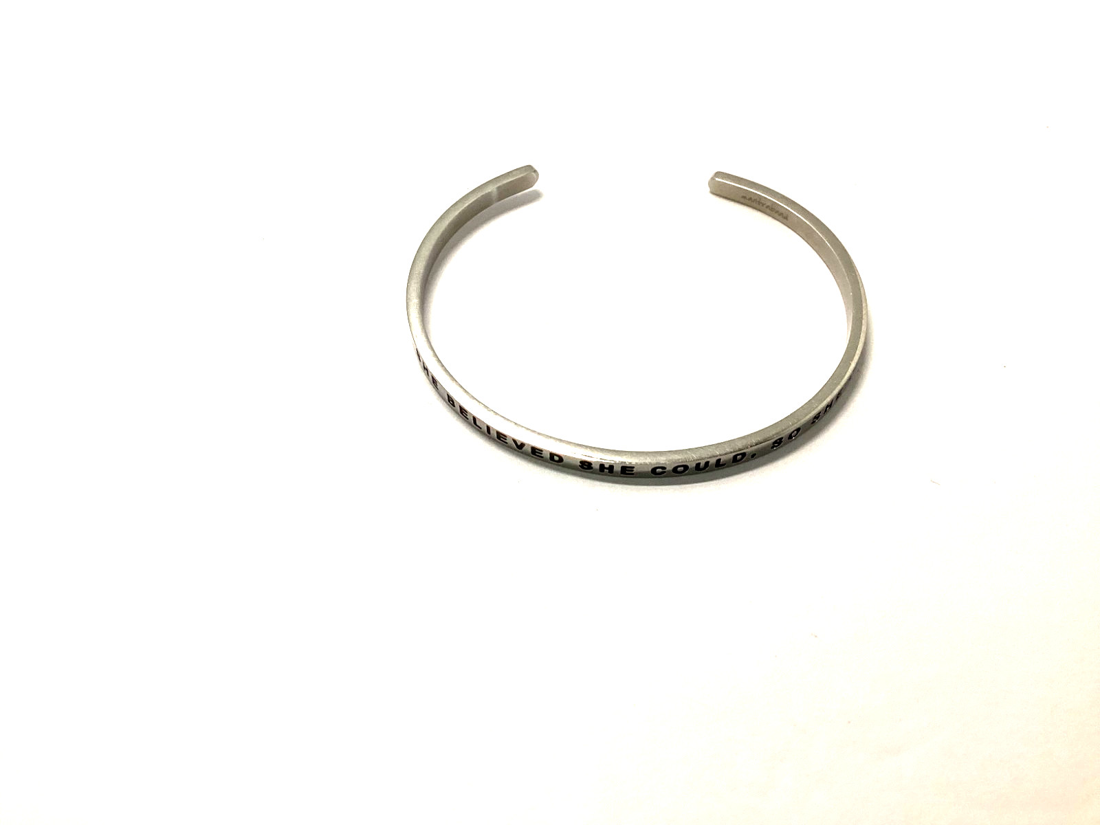 Mantraband Silver Tone Bracelet-She Believed She Could