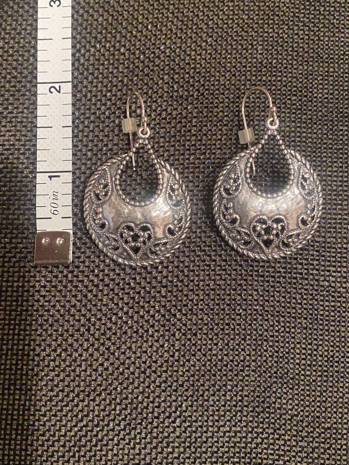 PZ Sterling Silver 925 Ornate openwork Earrings – Israel
