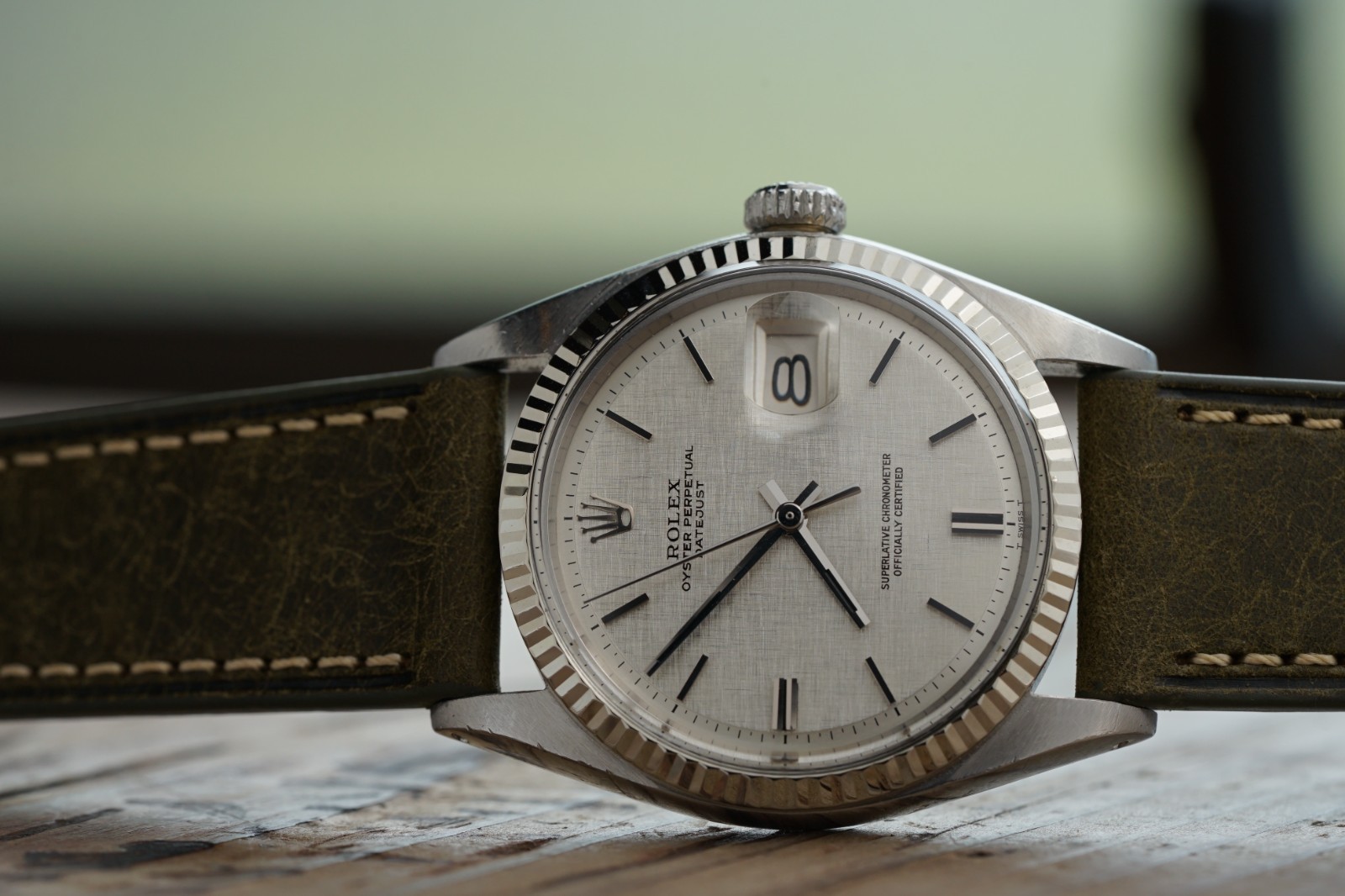 c1970 Serviced ROLEX Vintage DateJust 1601 Linen Dial 36mm cal.1570 #1586