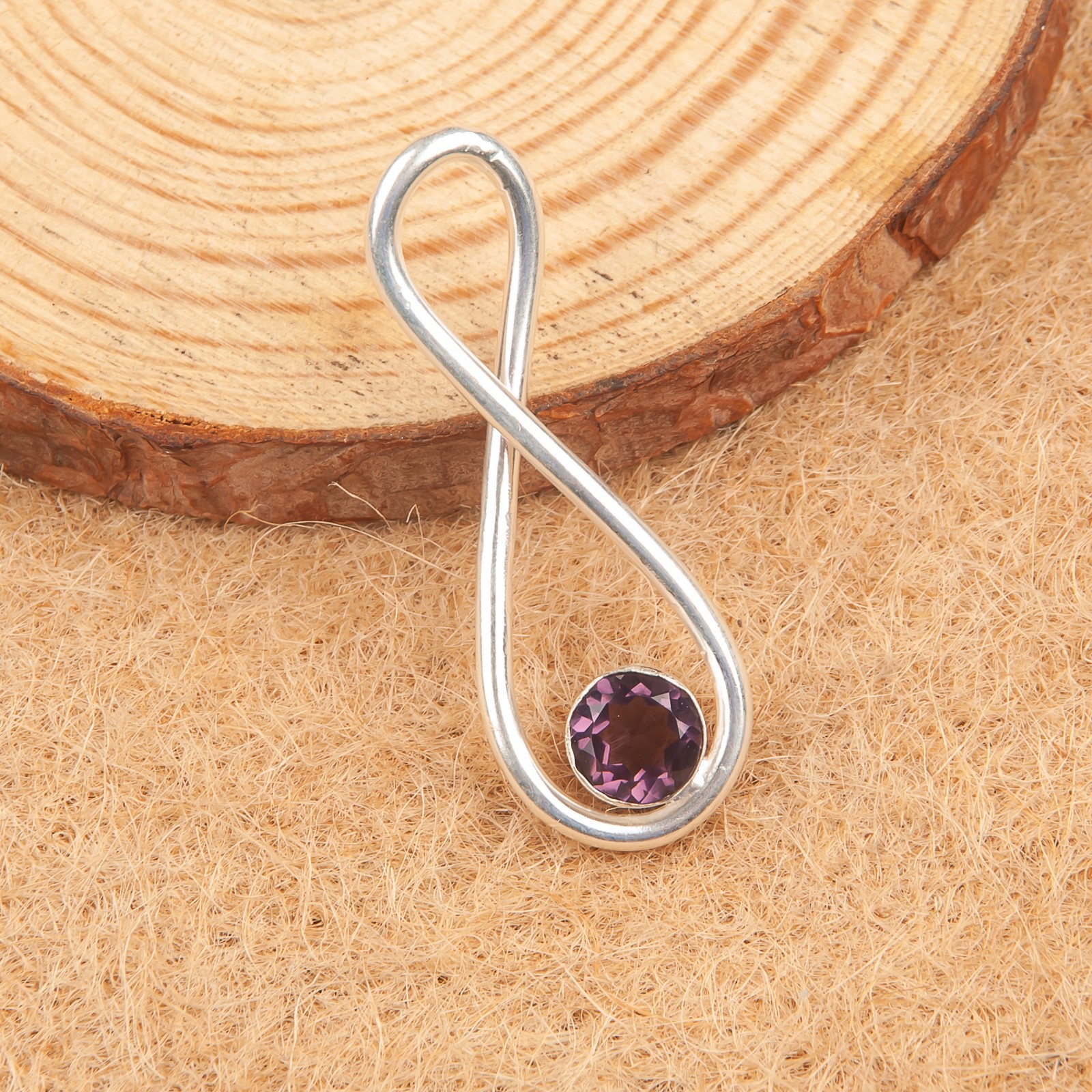 African Amethyst Gemstone Handmade 925 Sterling Silver Jewelry Pendant 1.90″