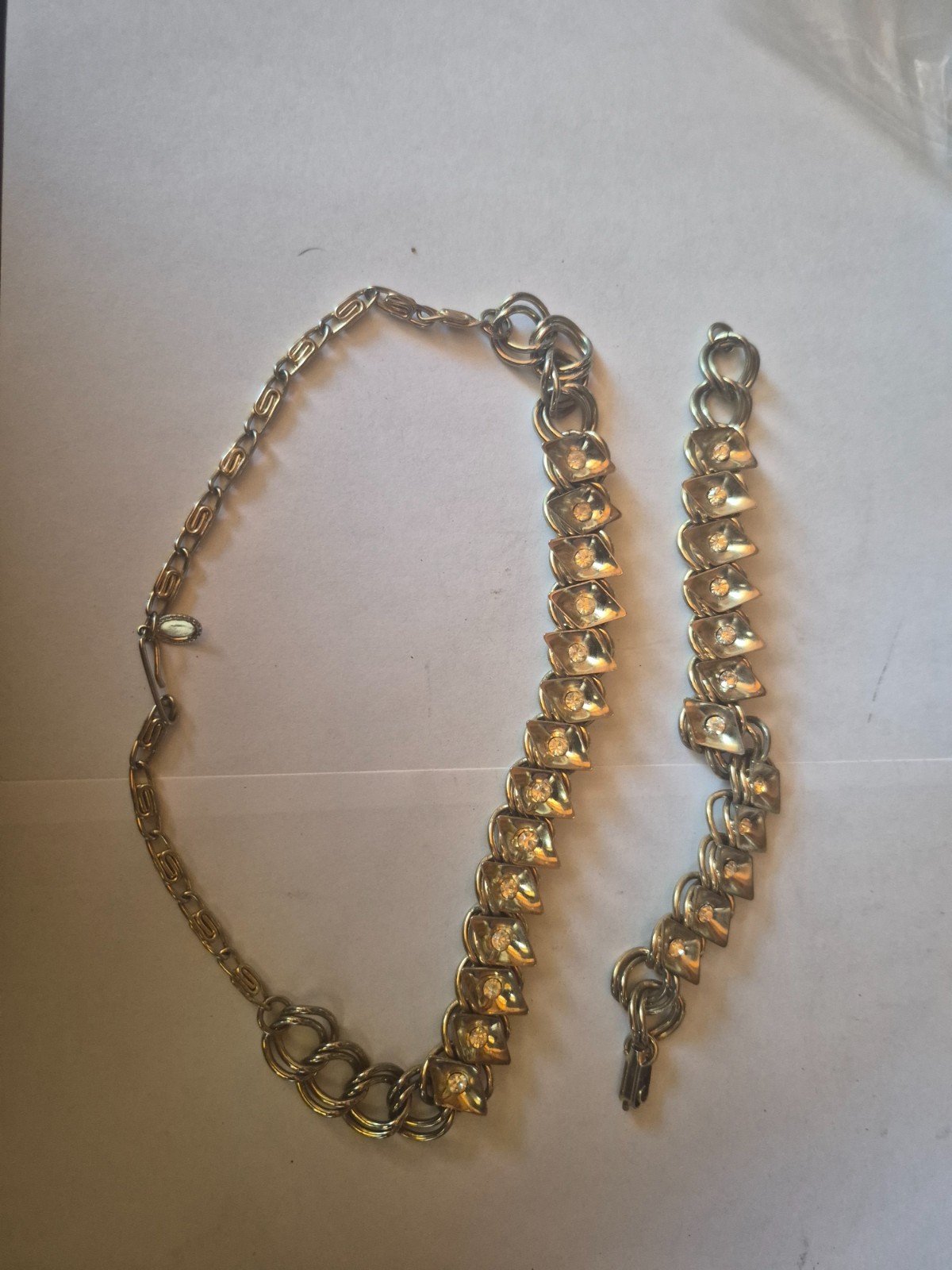 vintage necklace and matching bracelet 50s-60s