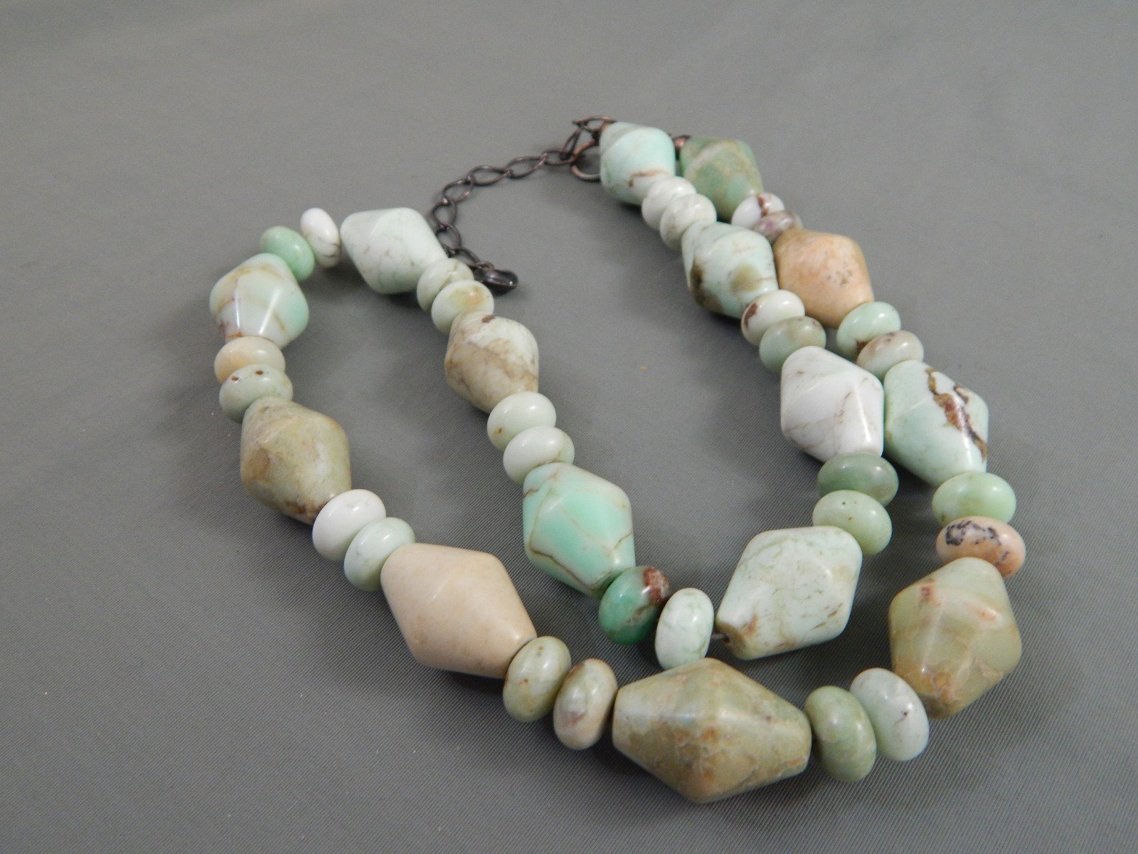 Signed DTR 925 Mine Finds by Jay King Bi-cone Gemstone Bead Necklace 22″ adj