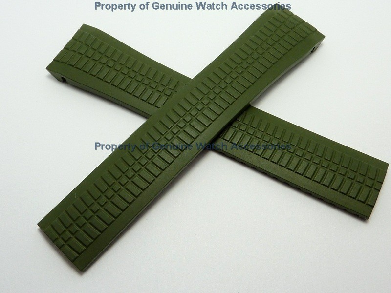Patek Philippe Aquanaut 5164, 5164A Khaki Green (21mm X 18)Rubber Strap (D31)NEW