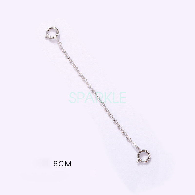 Real 925 Sterling Silver Safety Chains Extender Extension Necklace Spring Ring