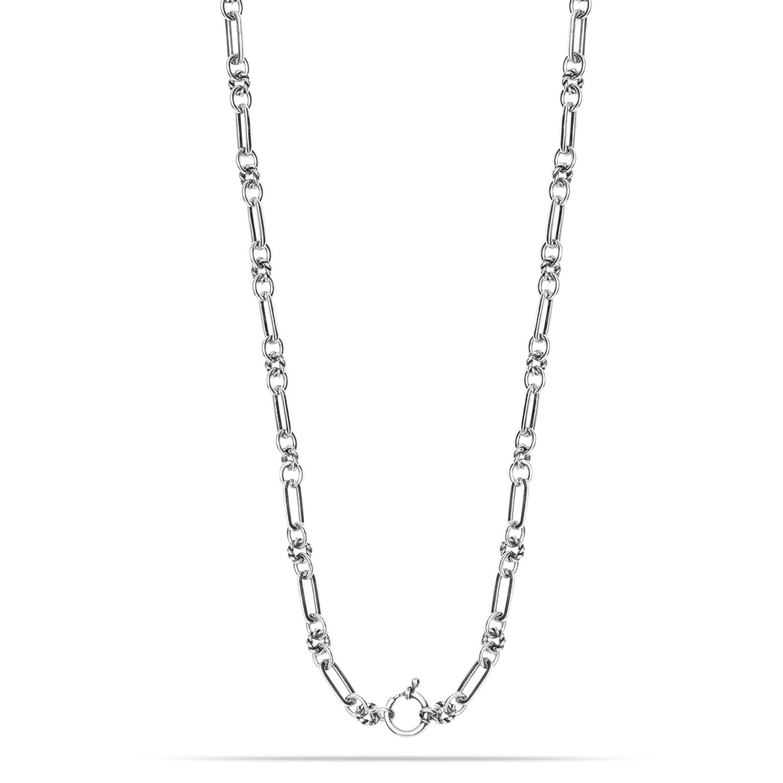 Real 925 Sterling Silver Antique PaperClip Link Chain for Women Girls & Men
