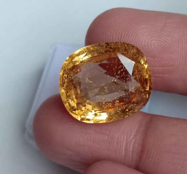 Genuine Yellow Hessonite Garnet Earth Mine Mozambique Gemstone 26.65 Carat