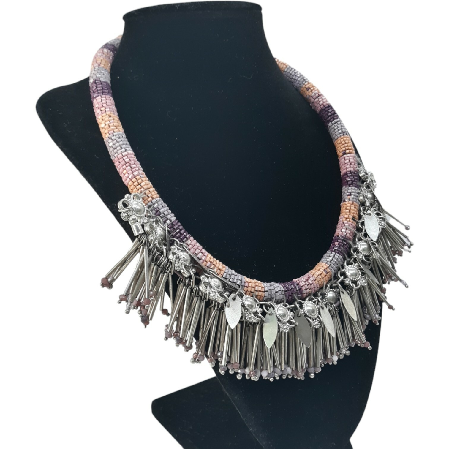 Parfois Multi-Color Collar Clear Rhinestones Metal Dangle Necklace New w/Tags