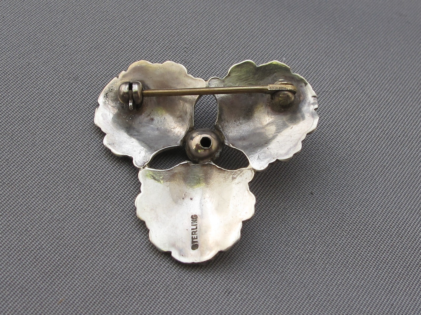 Good HANDMADE Sterling Studio Craft THREE SHELL PIN