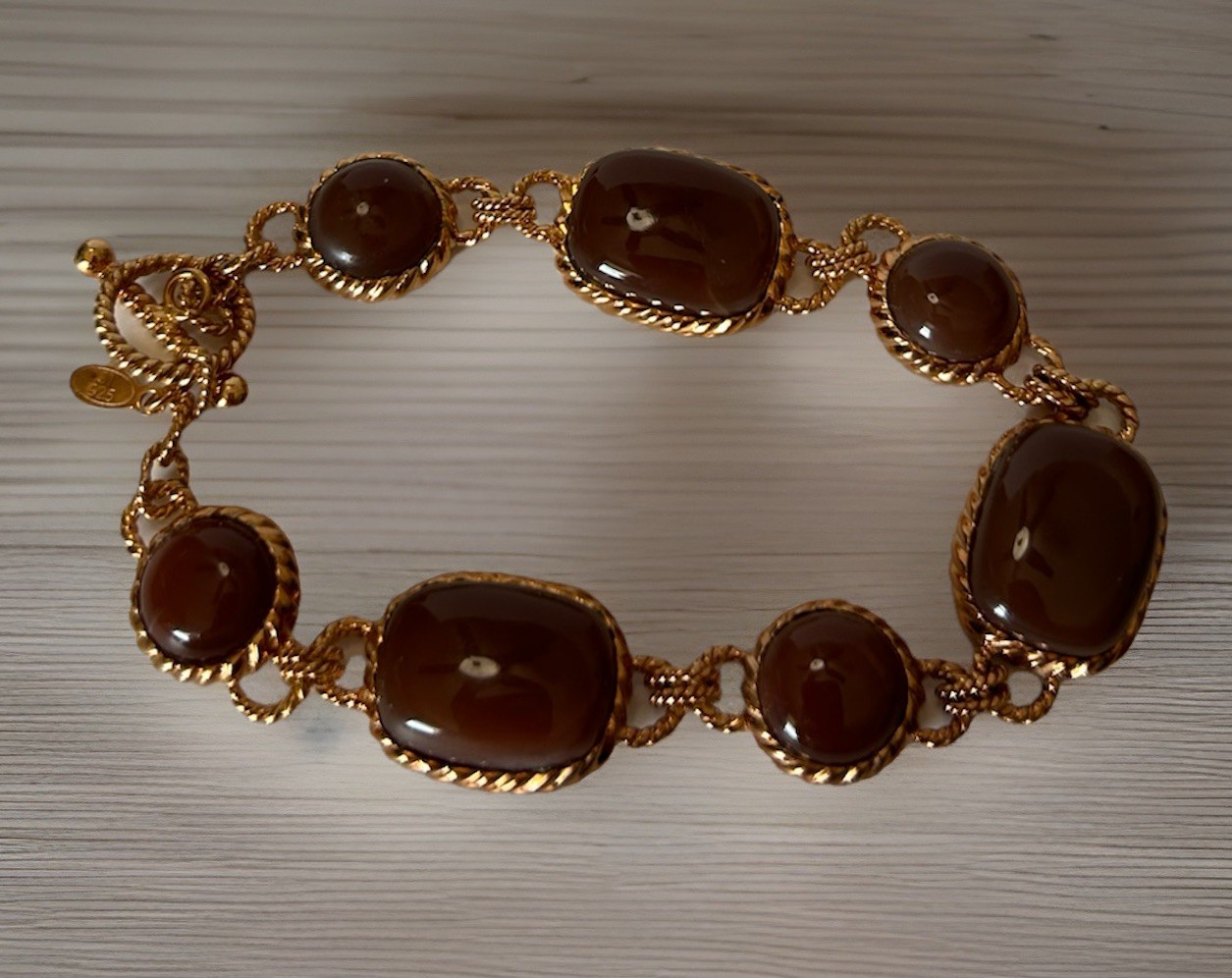 Affinity Gems Chocolate Moon Stone Bracelet 14K Rose Gold-Plated Sterling 925