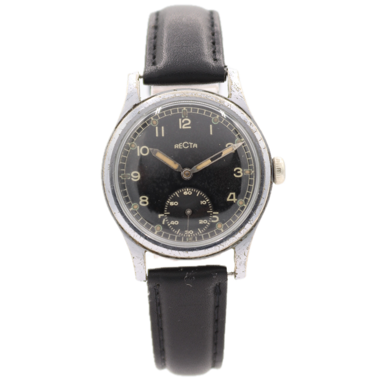 Vintage 33mm Recta WW2 German Military Style Men’s Mechanical Wristwatch Chrome