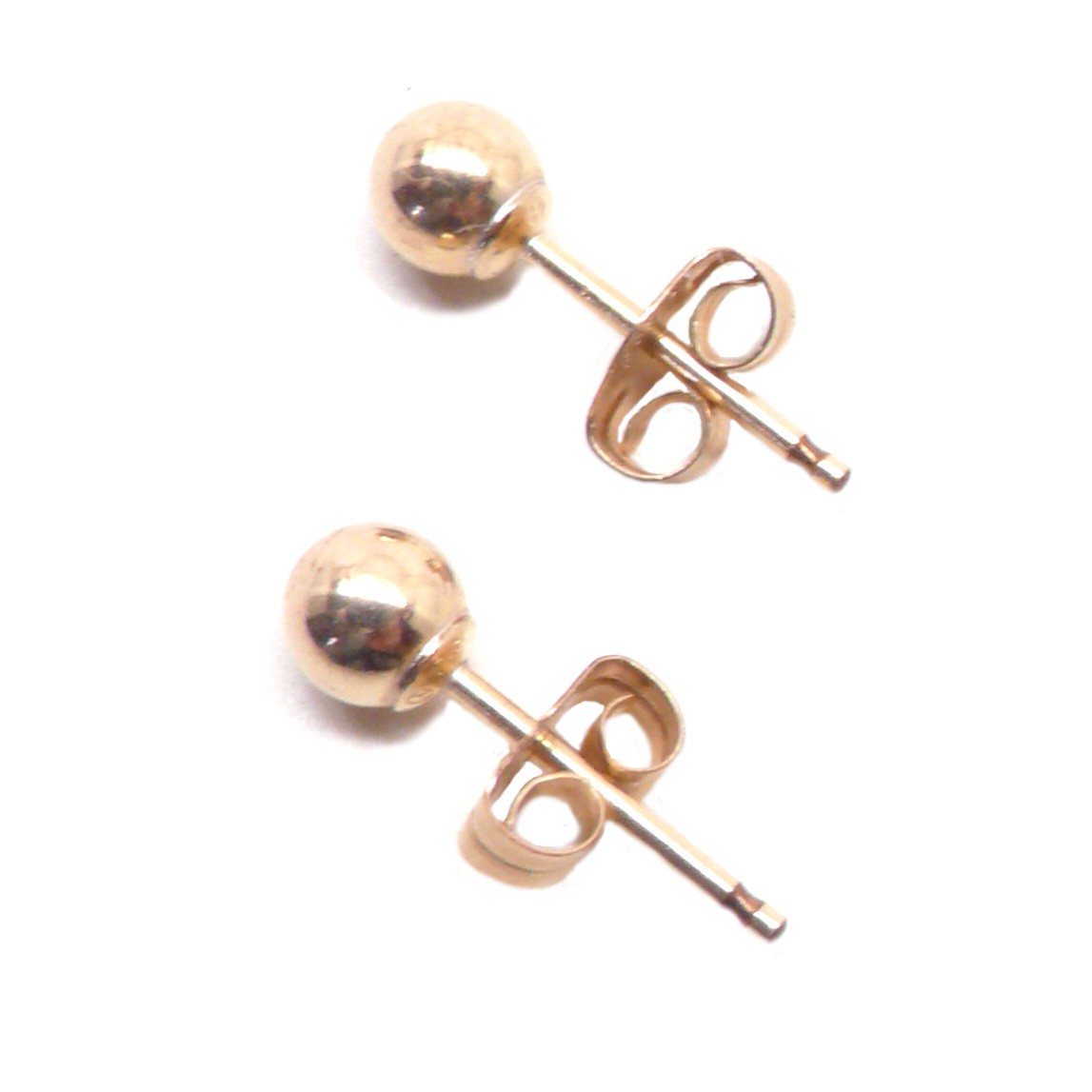 14 Kt. Gold-Filled 4mm Ball Post Stud Earrings with Butterfly Clutch One Pair