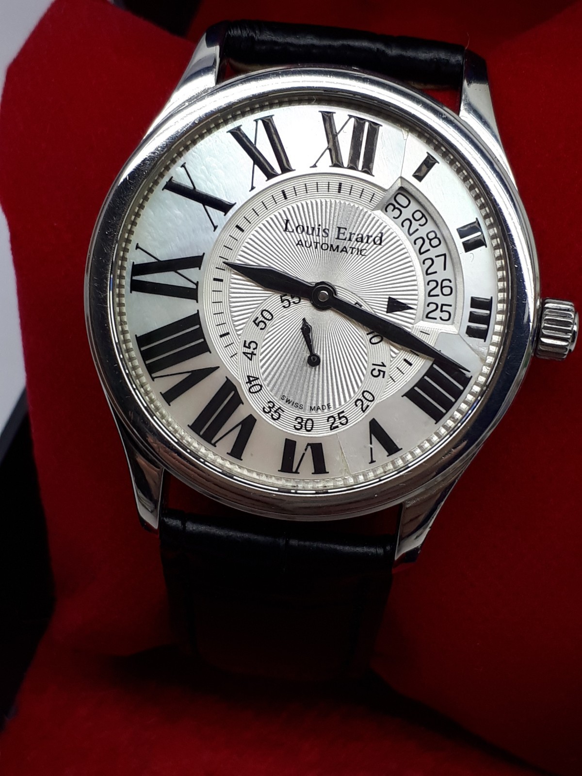 ELEGANT LOUIS ERARD L’esprit Du Temps 300 AUTO WATCH SWISS MEN’S STEEL CAL 2895