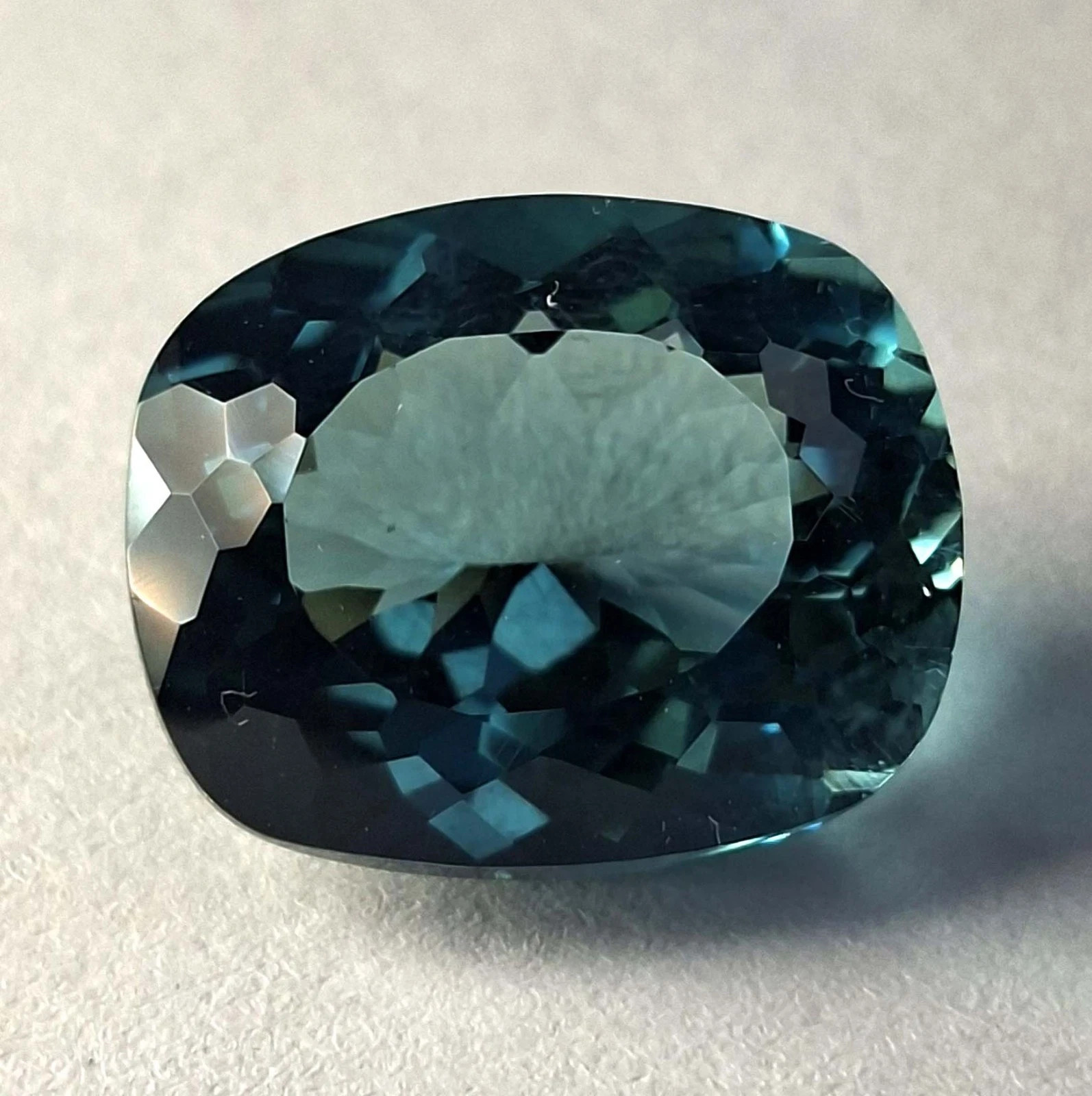 Exquisite Greenish Blue Tourmaline 10-12 Ct Natural Cushion Cut Certified Loose