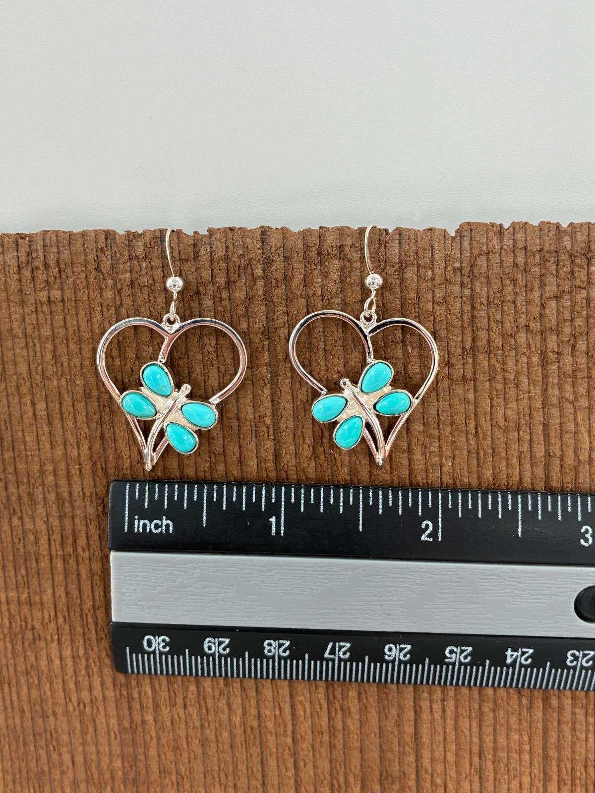 Rare Jay King DTR Turquoise Cabochon Dragonfly Dangle Earrings Sterling Silver