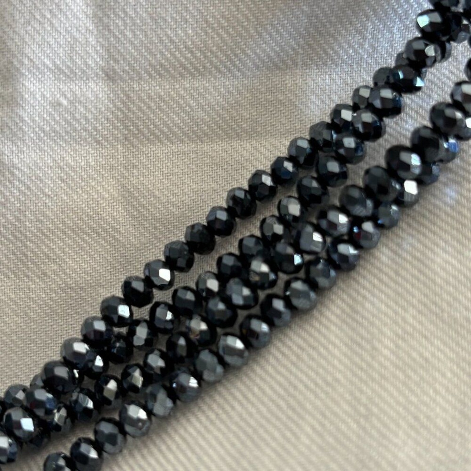 Susan Graver Black Aurora Crystal 2-in-1 Convertible Necklace Magnetic Clasp