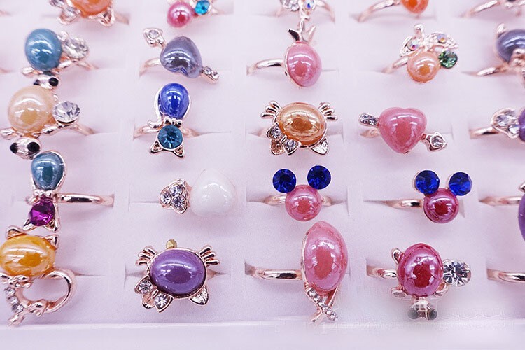 Wholesale 36pcs animal Adjustable ceramic alloy women Ring Wedding gifts Jewelry