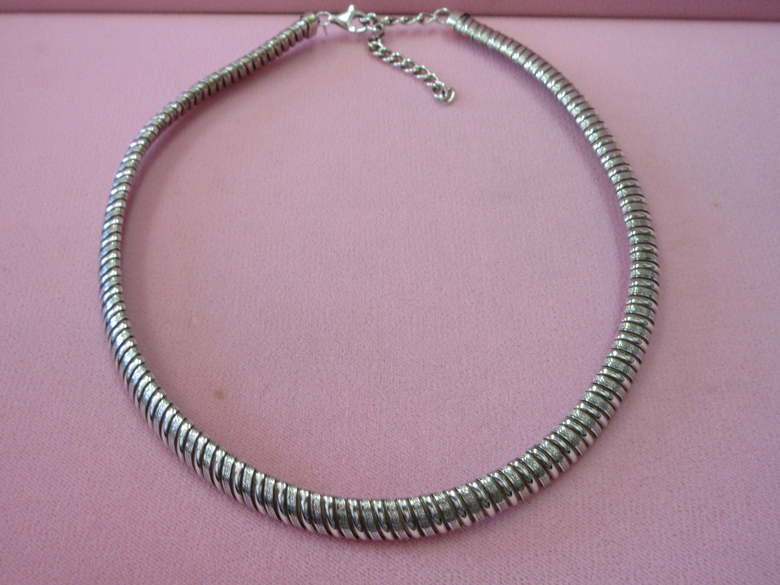 Vtg 999 Etched Fine Silver 10.6mm Omega Chain Necklace 17″+3″ Extender 52.76 G