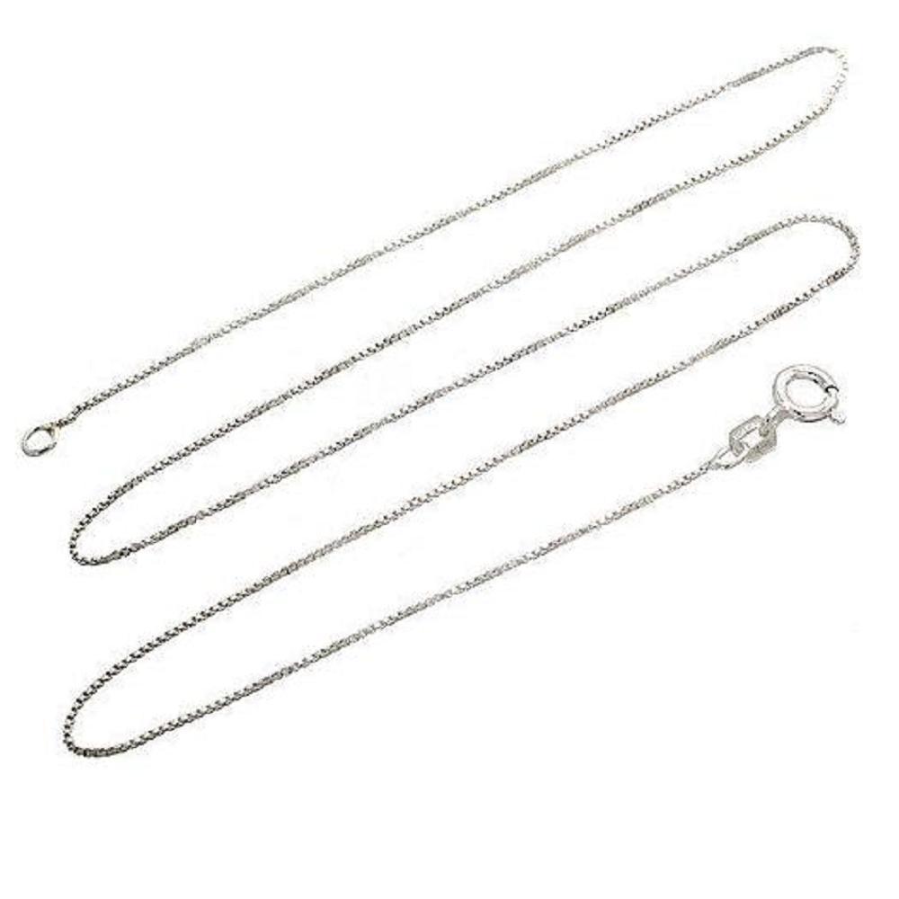 Sterling Silver 0.8 mm Thin Box Chain Necklace, Nickel Free, Made in Italy