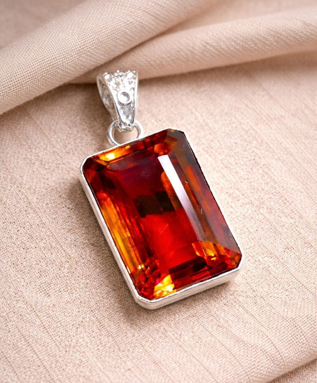 75+Ct Color Changing Zultanite Glass German Silver Loose Gemstone