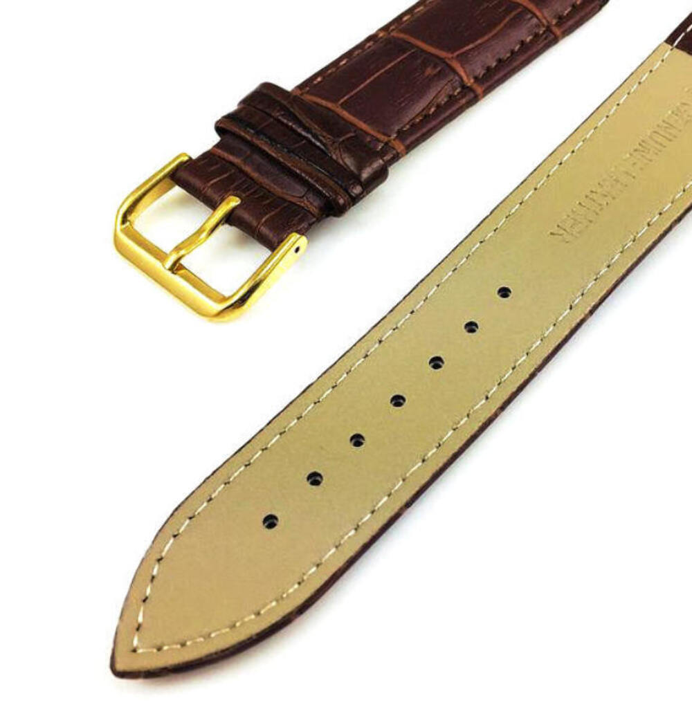 Brown Croco Leather Replacement Watch Band Fits Invicta Pro Diver 38mm #1081