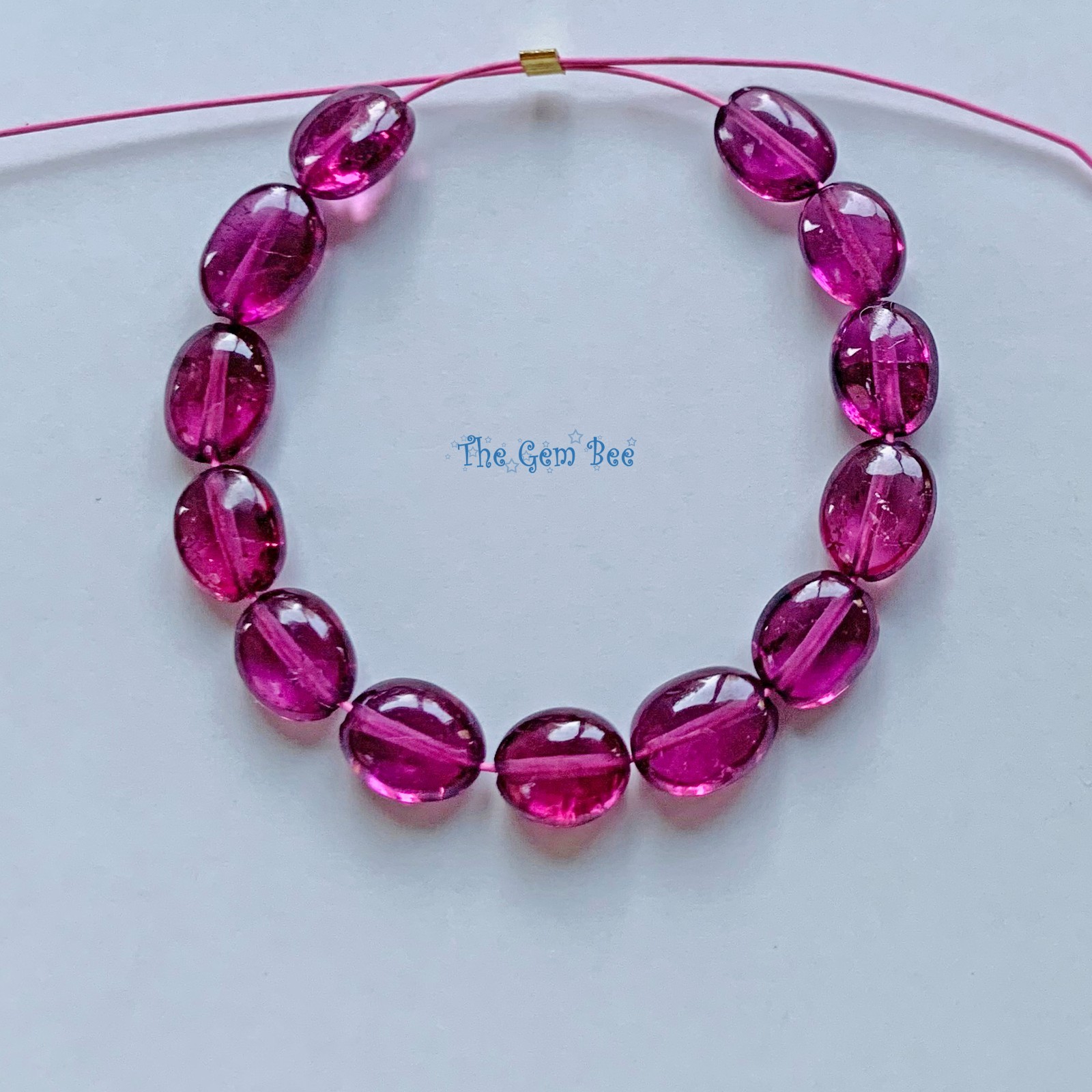 Berry Pink Rhodolite Garnet Smooth Oval Nugget Beads 3 Inch strand