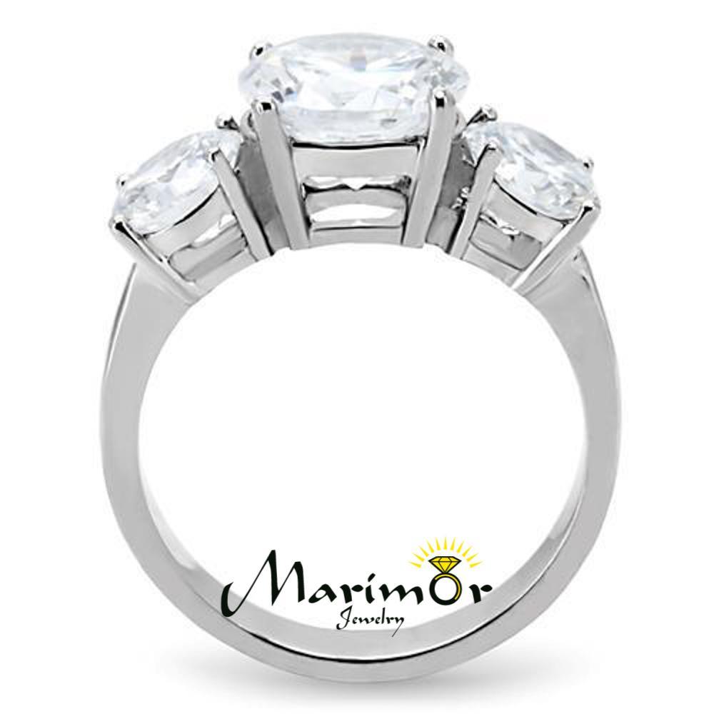 Women’s Black Baguette & Clear Round Cut CZ Stainless Steel Eternity Ring Band